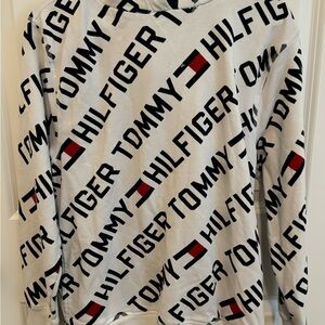 Tommy Hilfiger Men's Logo Print Sweater - White and Dark Blue